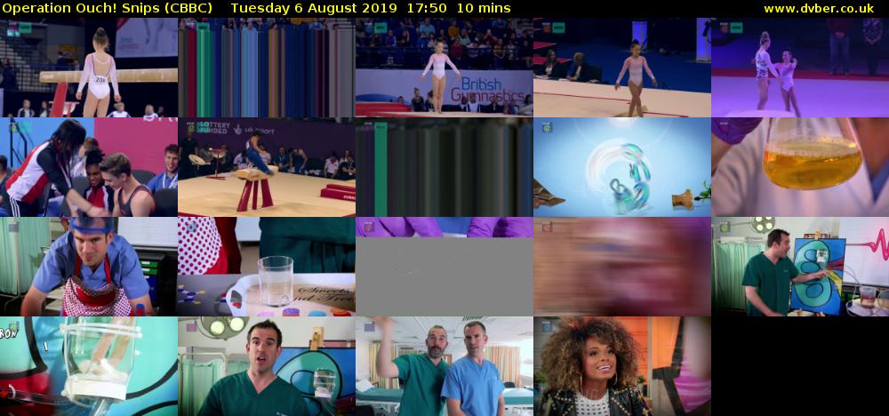 Operation Ouch! Snips (CBBC) Tuesday 6 August 2019 17:50 - 18:00