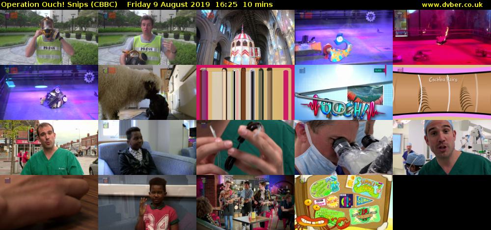 Operation Ouch! Snips (CBBC) Friday 9 August 2019 16:25 - 16:35