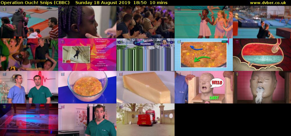 Operation Ouch! Snips (CBBC) Sunday 18 August 2019 18:50 - 19:00