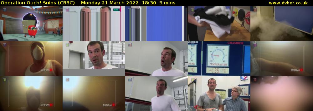 Operation Ouch! Snips (CBBC) Monday 21 March 2022 18:30 - 18:35