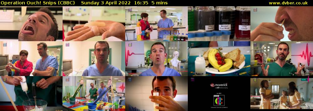 Operation Ouch! Snips (CBBC) Sunday 3 April 2022 16:35 - 16:40