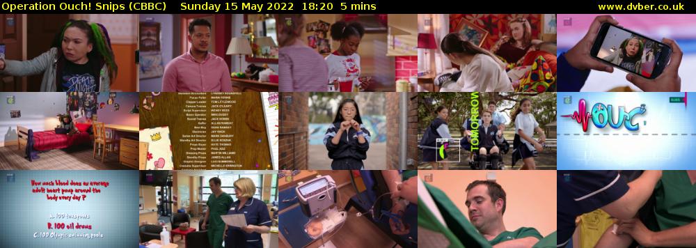Operation Ouch! Snips (CBBC) Sunday 15 May 2022 18:20 - 18:25