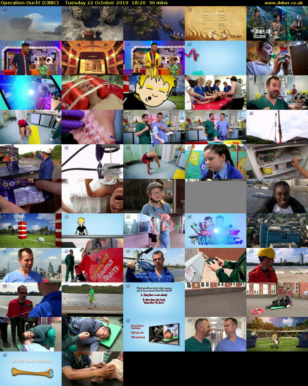 Operation Ouch! (CBBC) Tuesday 22 October 2019 18:20 - 18:50