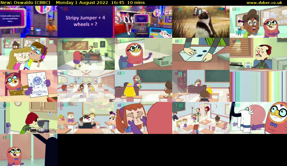 Oswaldo (CBBC) Monday 1 August 2022 16:45 - 16:55