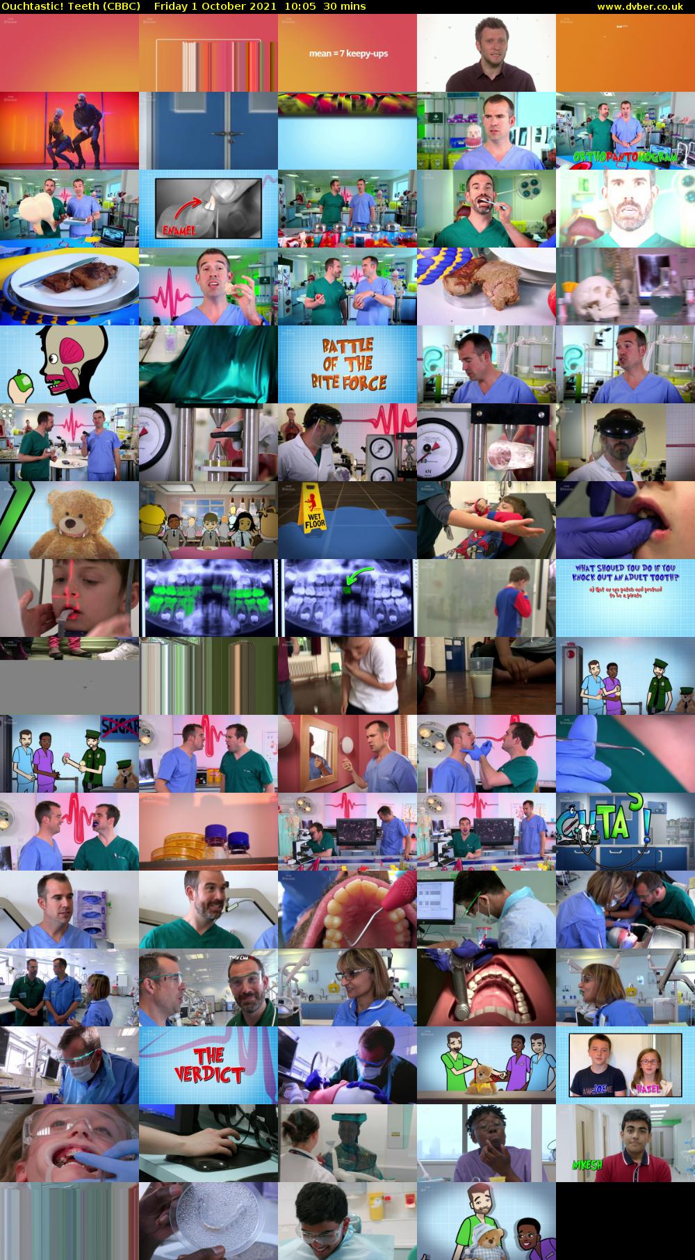Ouchtastic! Teeth (CBBC) Friday 1 October 2021 10:05 - 10:35