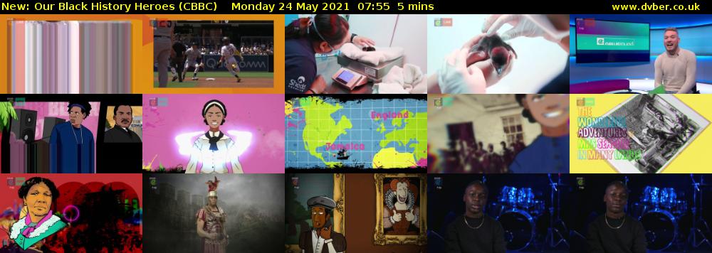Our Black History Heroes (CBBC) Monday 24 May 2021 07:55 - 08:00