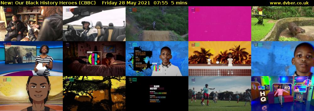 Our Black History Heroes (CBBC) Friday 28 May 2021 07:55 - 08:00