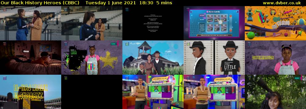 Our Black History Heroes (CBBC) Tuesday 1 June 2021 18:30 - 18:35