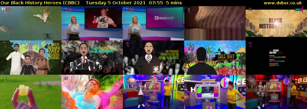Our Black History Heroes (CBBC) Tuesday 5 October 2021 07:55 - 08:00