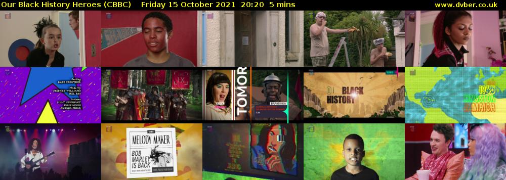 Our Black History Heroes (CBBC) Friday 15 October 2021 20:20 - 20:25
