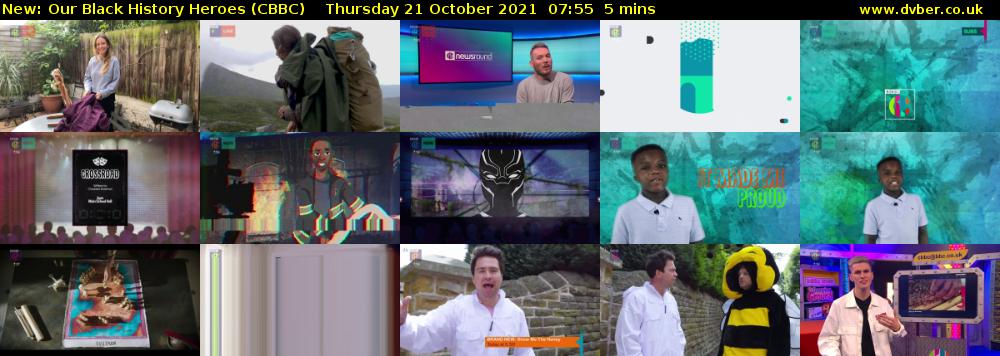 Our Black History Heroes (CBBC) Thursday 21 October 2021 07:55 - 08:00