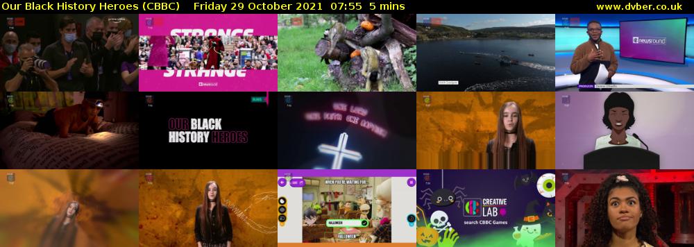 Our Black History Heroes (CBBC) Friday 29 October 2021 07:55 - 08:00
