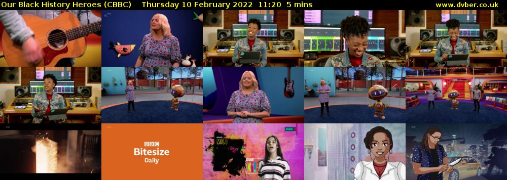 Our Black History Heroes (CBBC) Thursday 10 February 2022 11:20 - 11:25