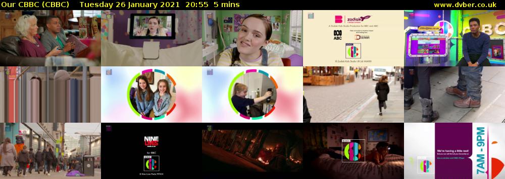Our CBBC (CBBC) Tuesday 26 January 2021 20:55 - 21:00