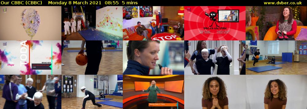 Our CBBC (CBBC) Monday 8 March 2021 08:55 - 09:00