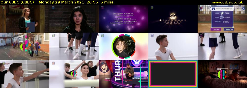 Our CBBC (CBBC) Monday 29 March 2021 20:55 - 21:00