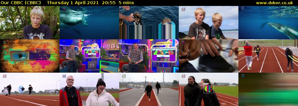 Our CBBC (CBBC) Thursday 1 April 2021 20:55 - 21:00