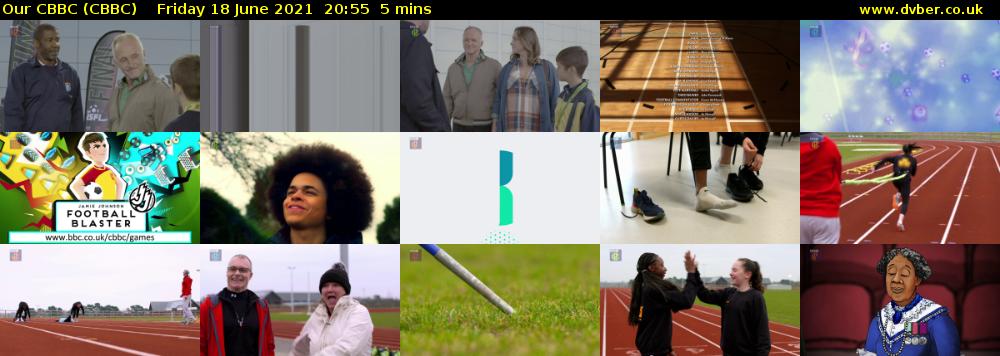 Our CBBC (CBBC) Friday 18 June 2021 20:55 - 21:00