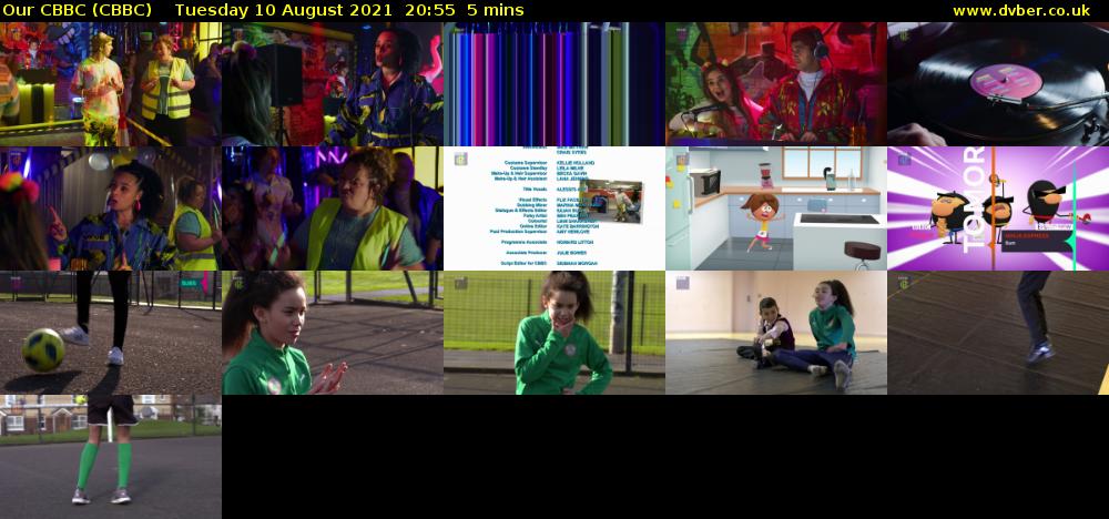 Our CBBC (CBBC) Tuesday 10 August 2021 20:55 - 21:00
