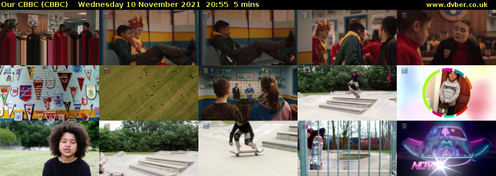 Our CBBC (CBBC) Wednesday 10 November 2021 20:55 - 21:00