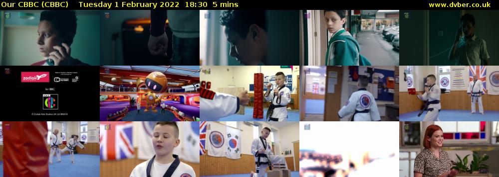 Our CBBC (CBBC) Tuesday 1 February 2022 18:30 - 18:35