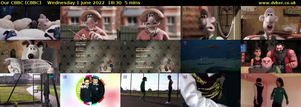 Our CBBC (CBBC) Wednesday 1 June 2022 18:30 - 18:35