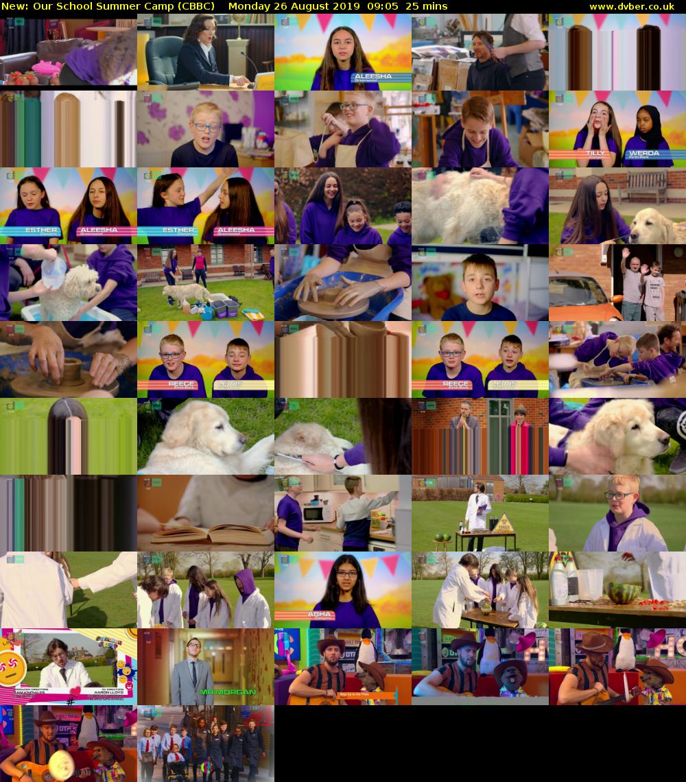 Our School Summer Camp (CBBC) Monday 26 August 2019 09:05 - 09:30