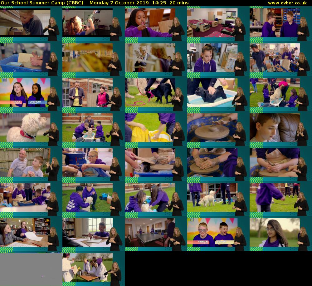 Our School Summer Camp (CBBC) Monday 7 October 2019 14:25 - 14:45
