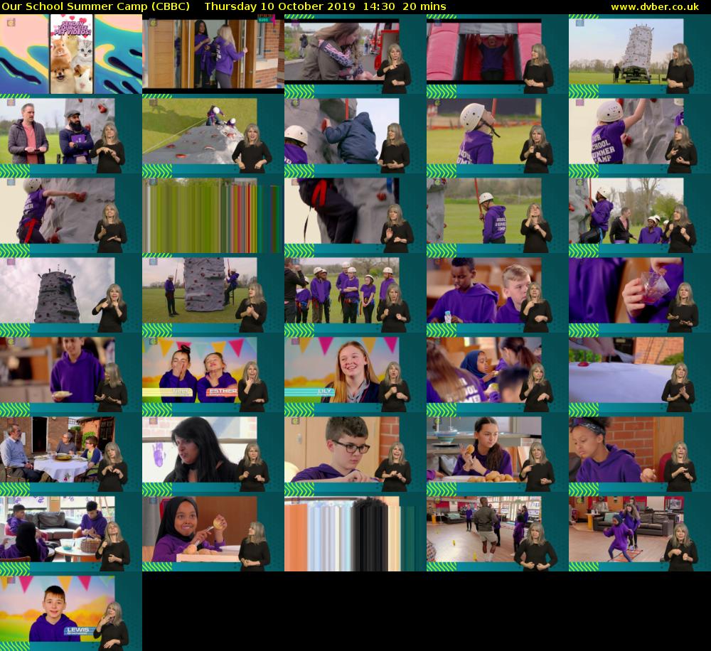 Our School Summer Camp (CBBC) Thursday 10 October 2019 14:30 - 14:50