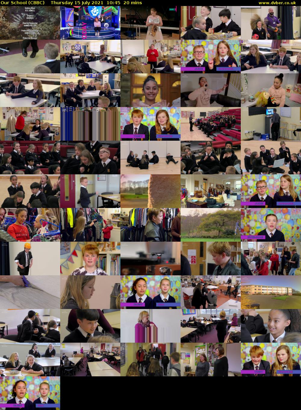 Our School (CBBC) Thursday 15 July 2021 10:45 - 11:05