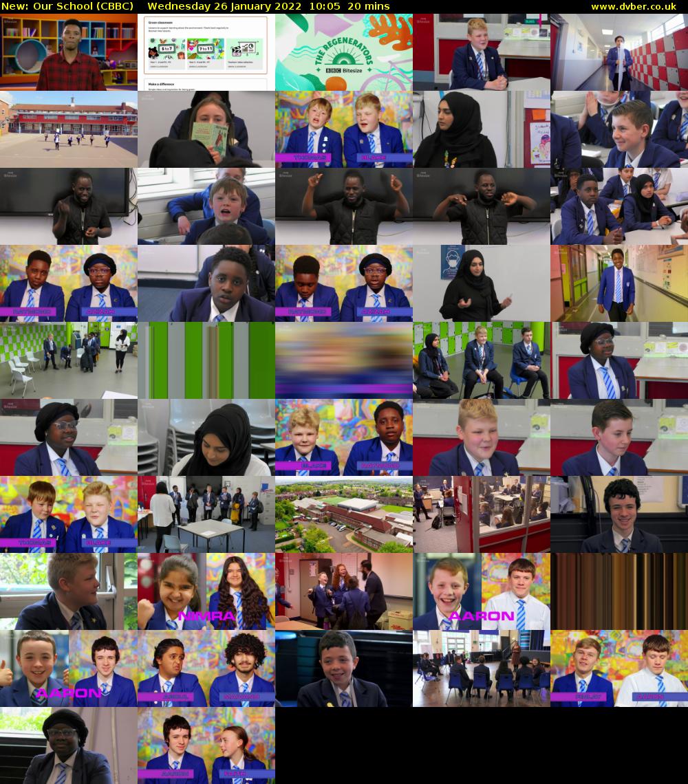Our School (CBBC) Wednesday 26 January 2022 10:05 - 10:25