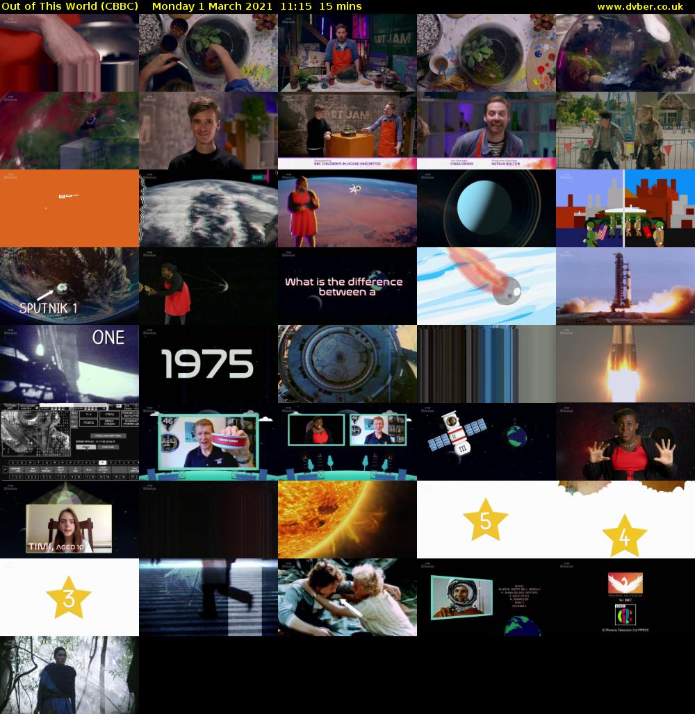 Out of This World (CBBC) Monday 1 March 2021 11:15 - 11:30