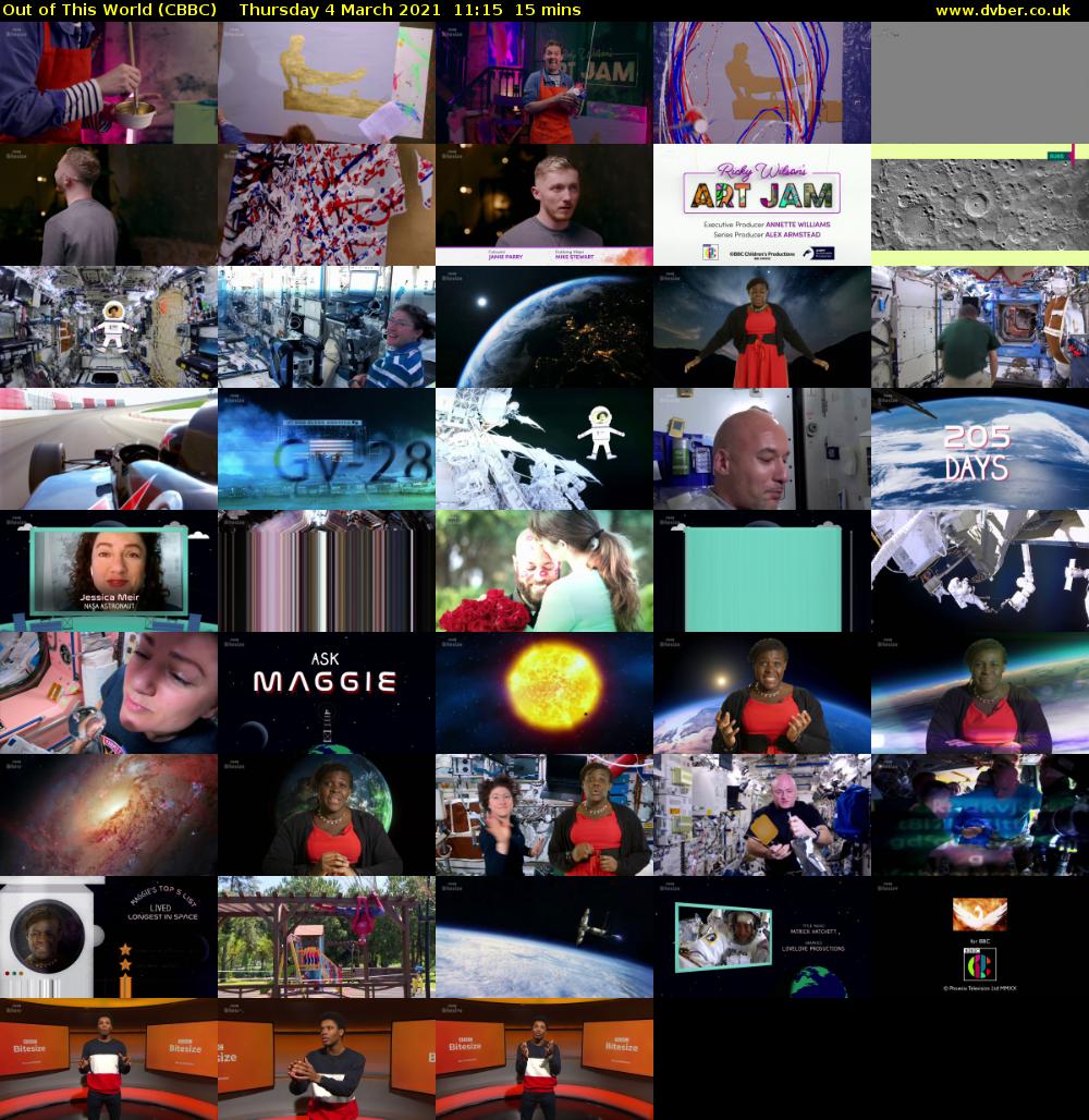 Out of This World (CBBC) Thursday 4 March 2021 11:15 - 11:30