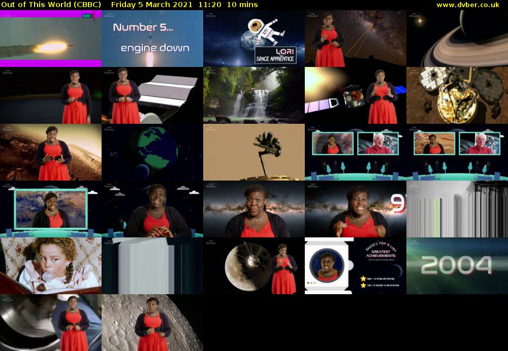 Out of This World (CBBC) Friday 5 March 2021 11:20 - 11:30