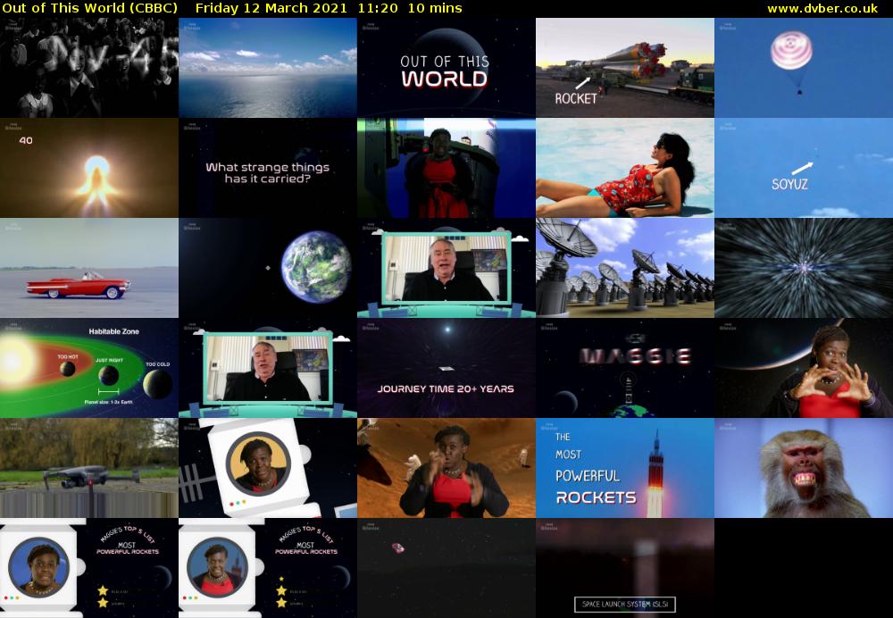 Out of This World (CBBC) Friday 12 March 2021 11:20 - 11:30