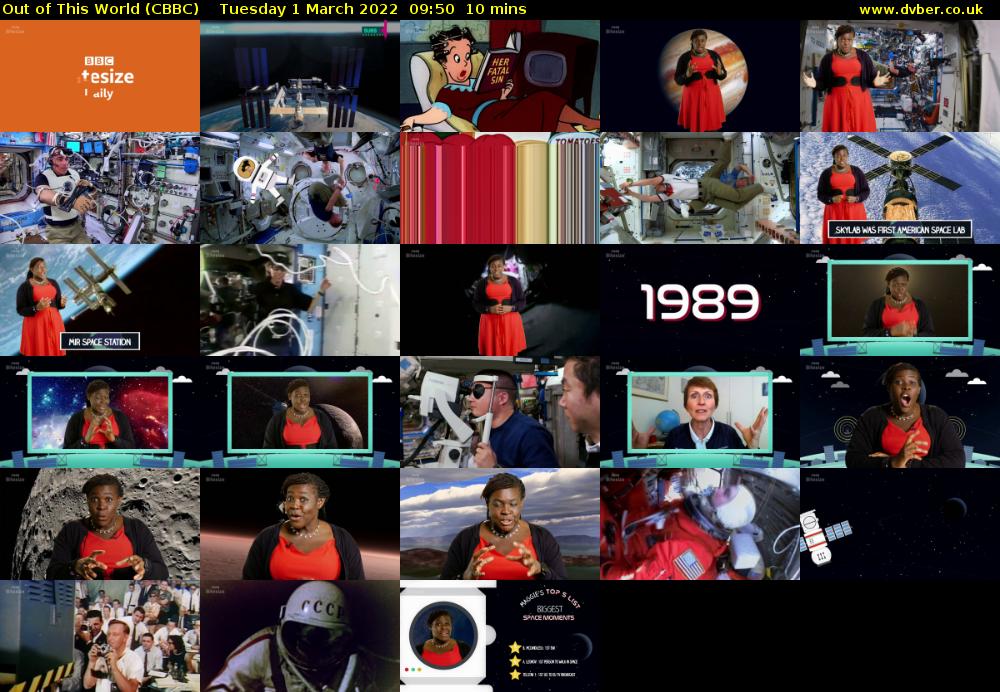 Out of This World (CBBC) Tuesday 1 March 2022 09:50 - 10:00