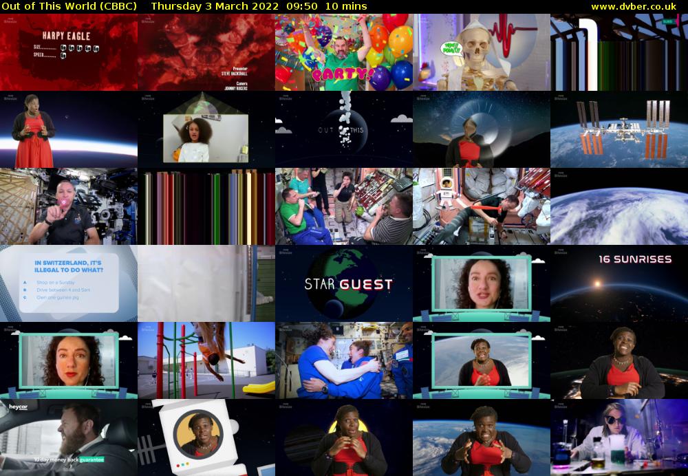 Out of This World (CBBC) Thursday 3 March 2022 09:50 - 10:00