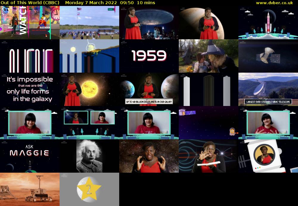 Out of This World (CBBC) Monday 7 March 2022 09:50 - 10:00