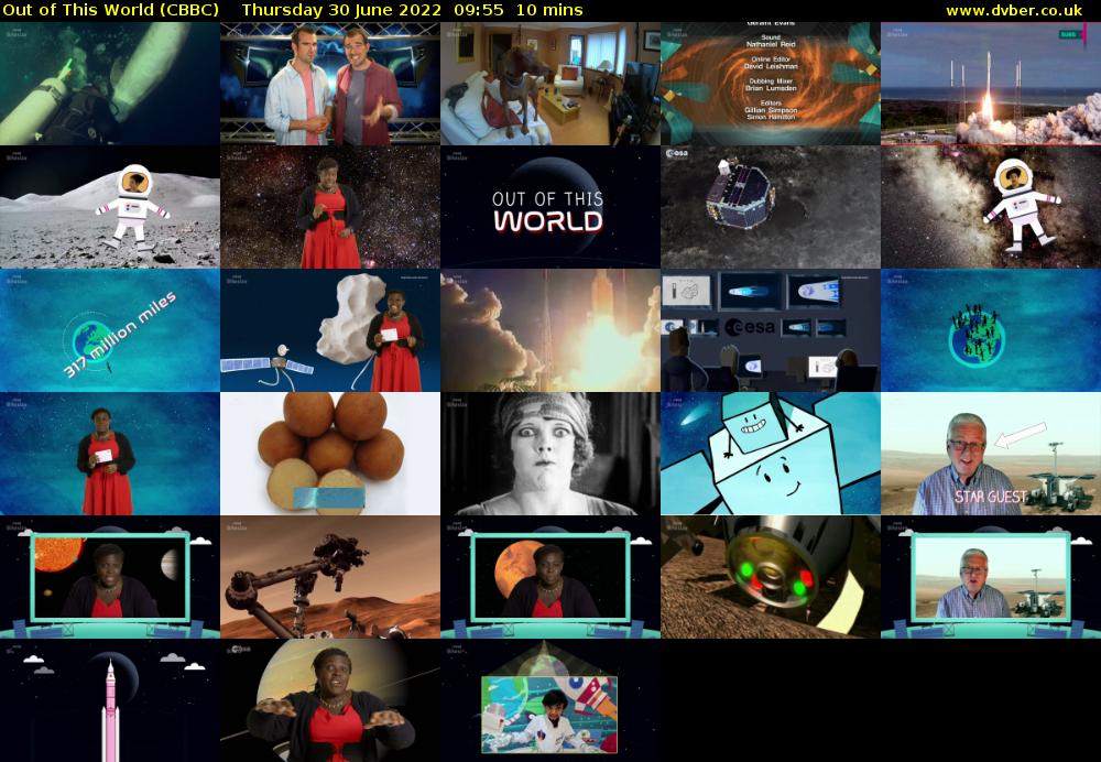 Out of This World (CBBC) Thursday 30 June 2022 09:55 - 10:05
