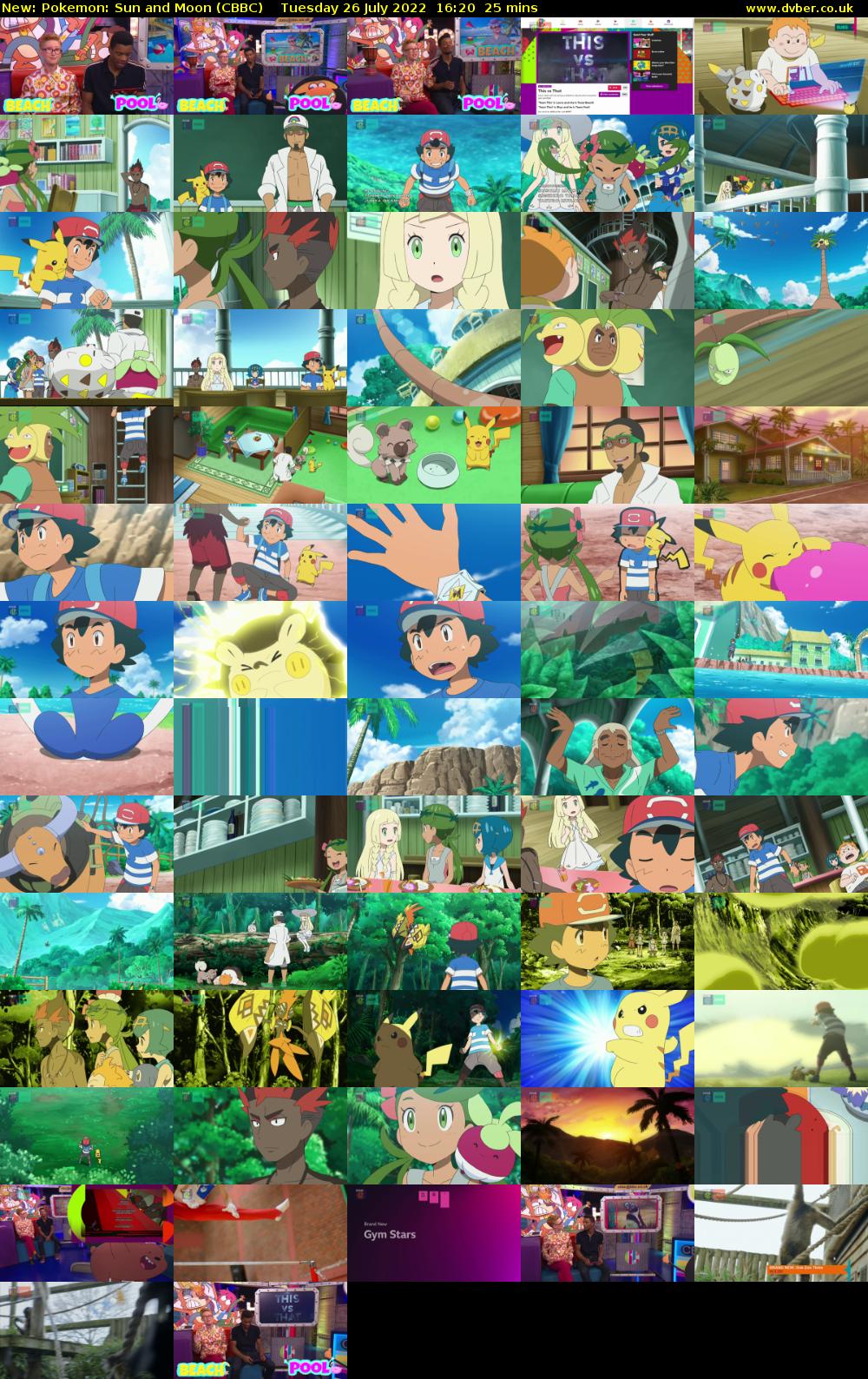 Pokemon: Sun and Moon (CBBC) Tuesday 26 July 2022 16:20 - 16:45