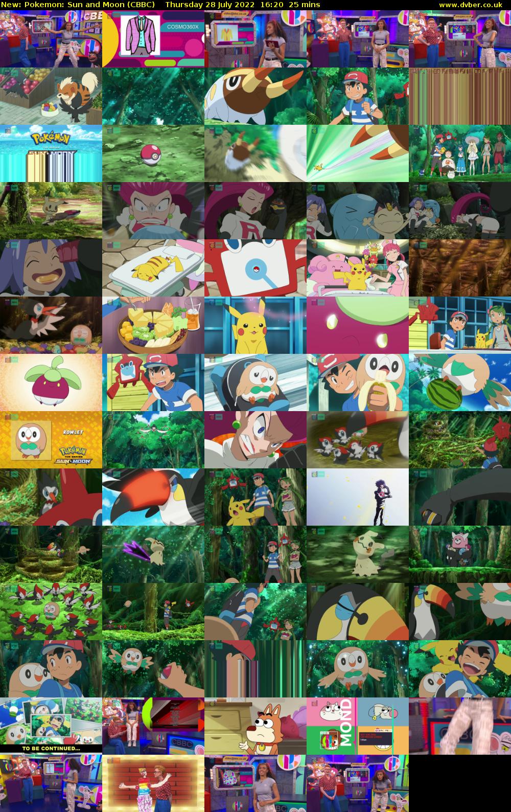 Pokemon: Sun and Moon (CBBC) Thursday 28 July 2022 16:20 - 16:45