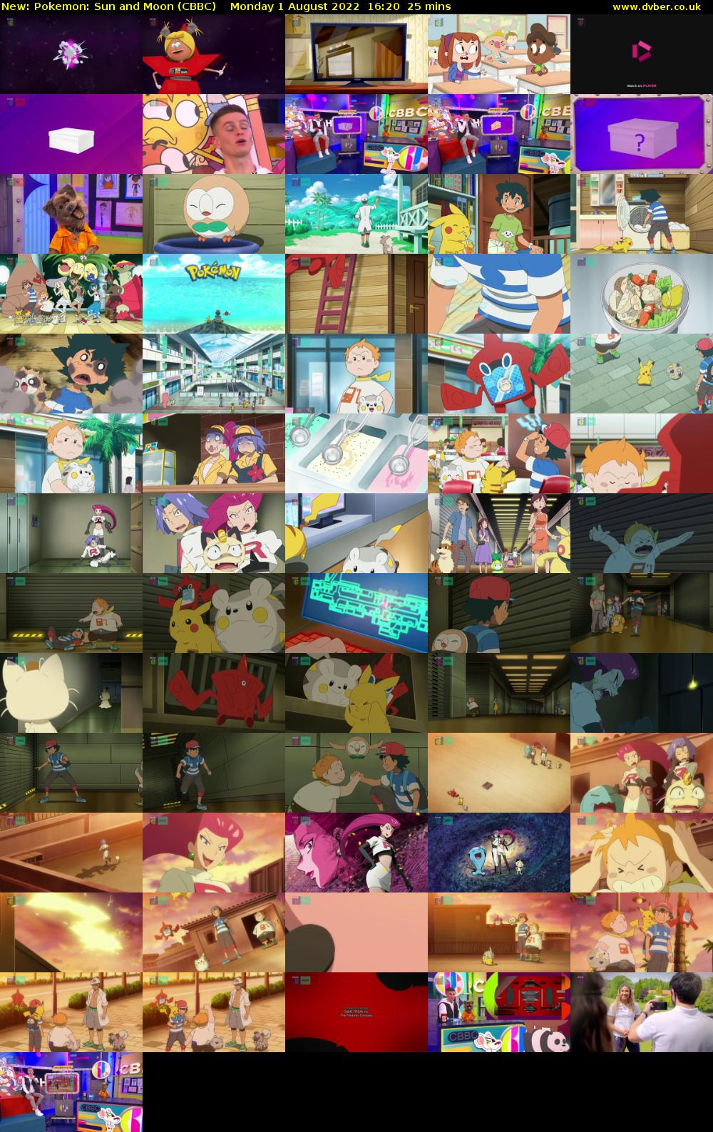 Pokemon: Sun and Moon (CBBC) Monday 1 August 2022 16:20 - 16:45