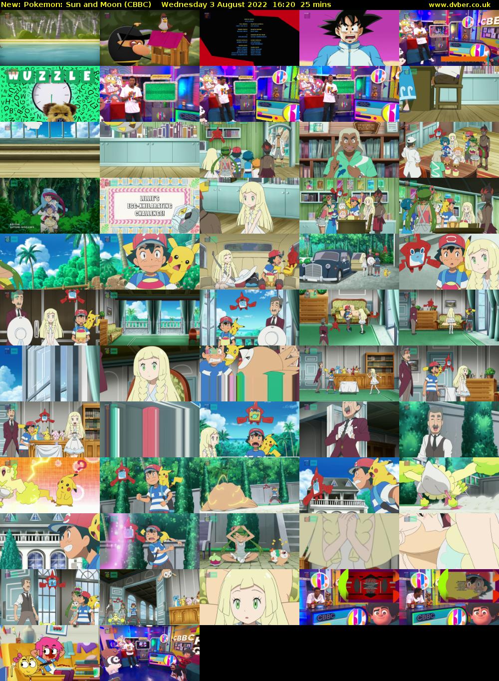 Pokemon: Sun and Moon (CBBC) Wednesday 3 August 2022 16:20 - 16:45
