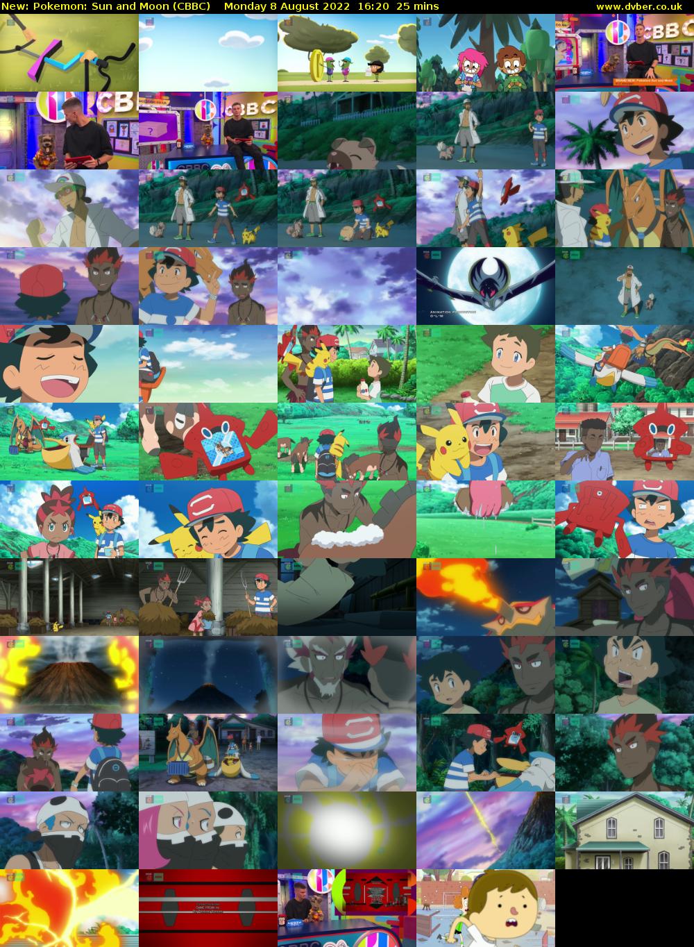 Pokemon: Sun and Moon (CBBC) Monday 8 August 2022 16:20 - 16:45