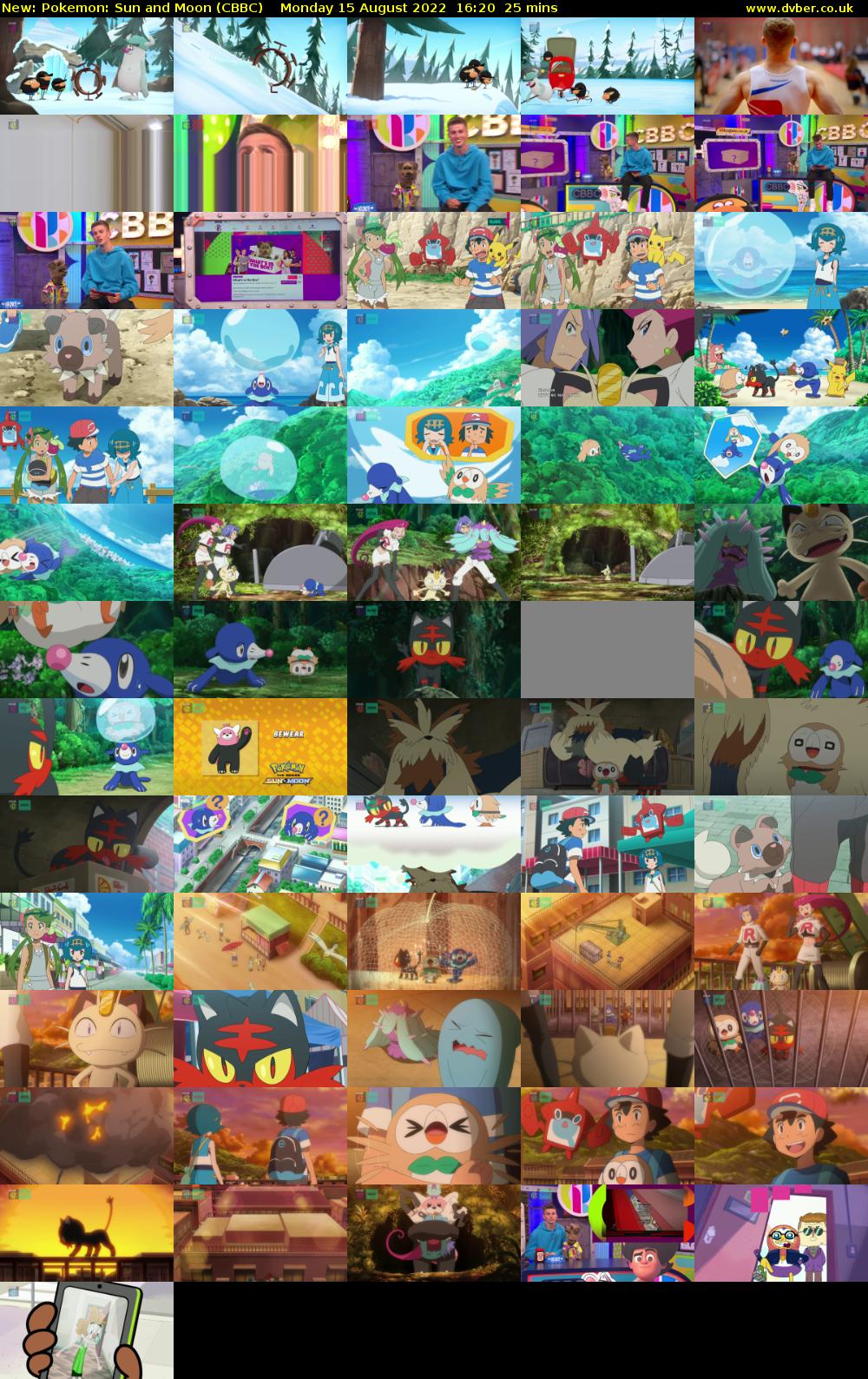 Pokemon: Sun and Moon (CBBC) Monday 15 August 2022 16:20 - 16:45