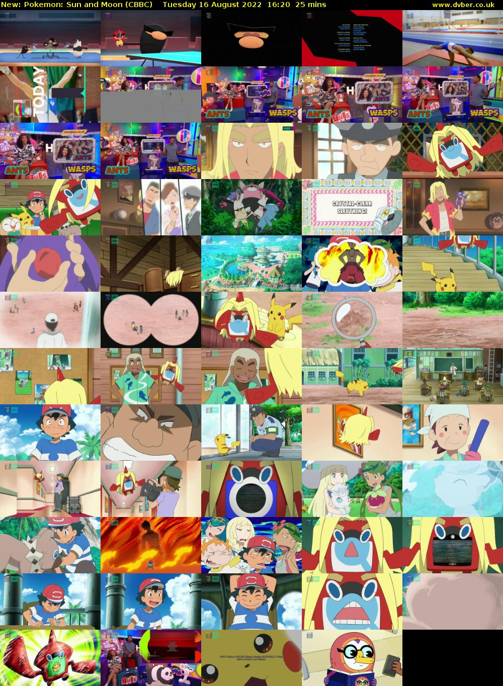 Pokemon: Sun and Moon (CBBC) Tuesday 16 August 2022 16:20 - 16:45