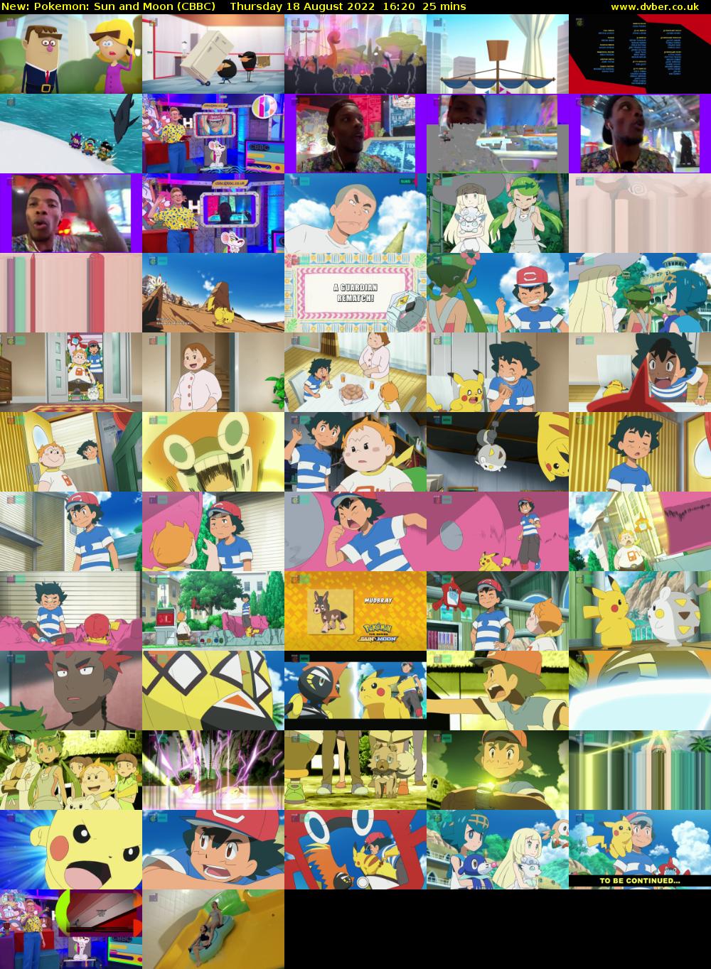 Pokemon: Sun and Moon (CBBC) Thursday 18 August 2022 16:20 - 16:45