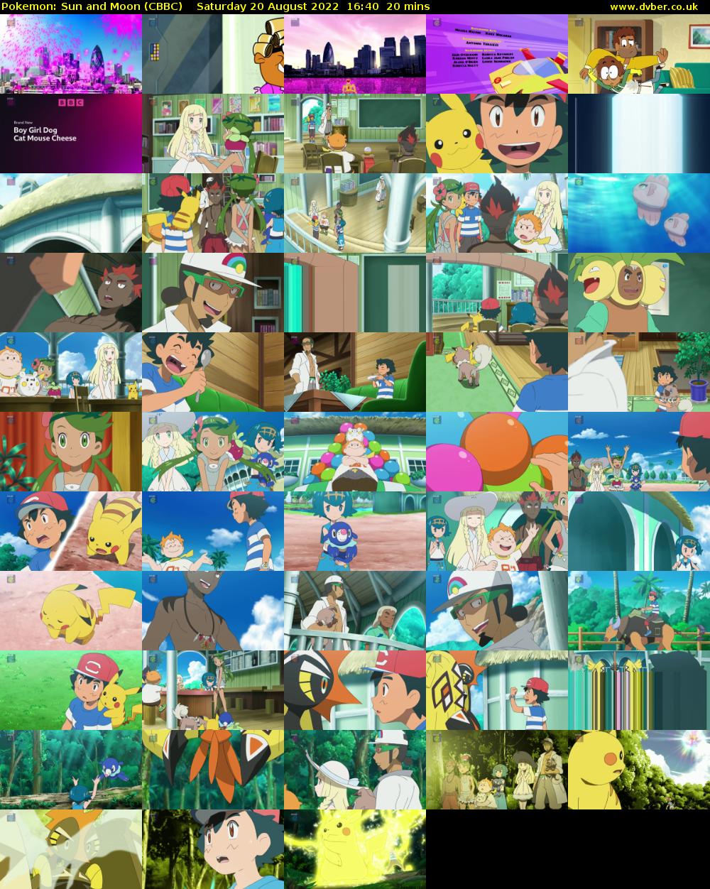 Pokemon: Sun and Moon (CBBC) Saturday 20 August 2022 16:40 - 17:00