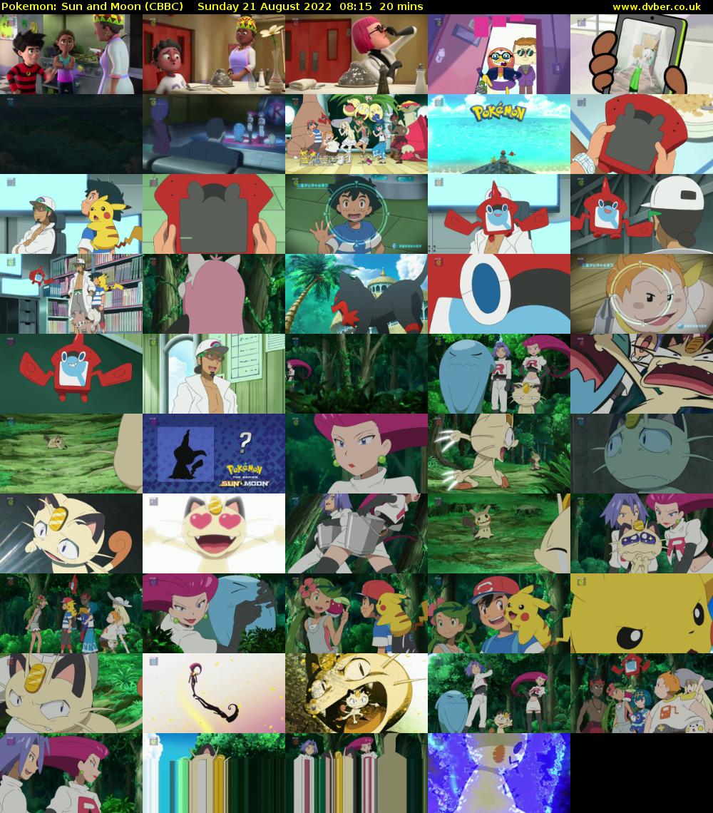 Pokemon: Sun and Moon (CBBC) Sunday 21 August 2022 08:15 - 08:35