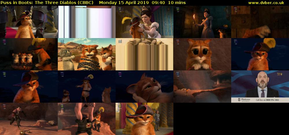 Puss in Boots: The Three Diablos (CBBC) Monday 15 April 2019 09:40 - 09:50
